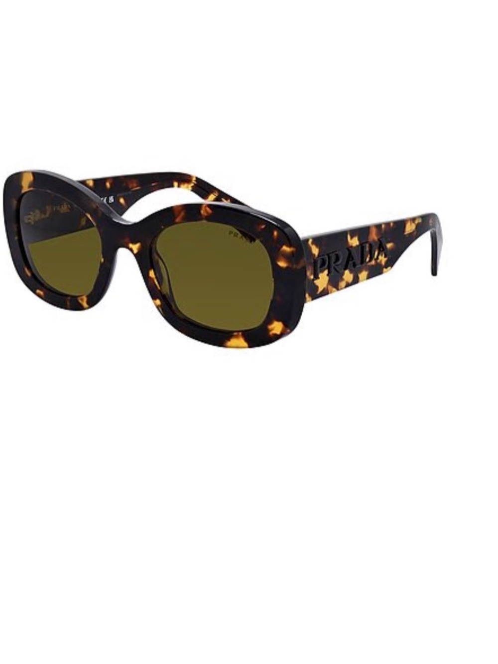 Prada Women’s Tortoiseshell Frame Sunglasses with Olive Lenses